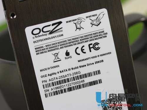 固态硬盘OCZ Agility 4 256GB（AGT4-25SAT3-256G）标签特写 