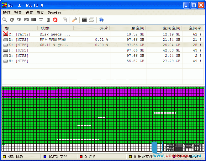 win7的UltraDefrag磁盘整理工具 V6.0中文绿色版
