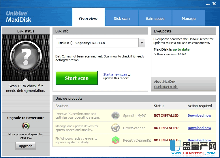 Uniblue MaxiDisk磁盘碎片整理软件V2014 V1.0.6.0免费版