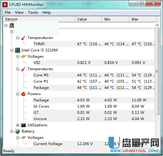 HWMonitor(CPU检测工具)V1.26(32+64位)绿色版