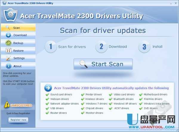 宏基笔记本驱动官方更新工具Acer TravelMate 2300 Drivers Utility 5.9官方版