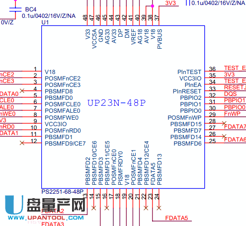 群联PS2251-68/UP23N_VER1_01主控线路接线原理图