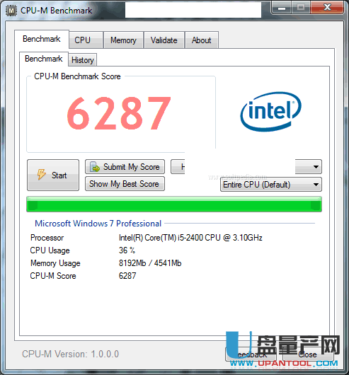 CPU测试打分软件CPU-M Benchmark 1.6.0.0免费版