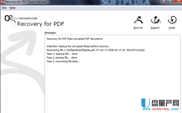损坏PDF文件修复软件Recovery for PDF 1.2免费版