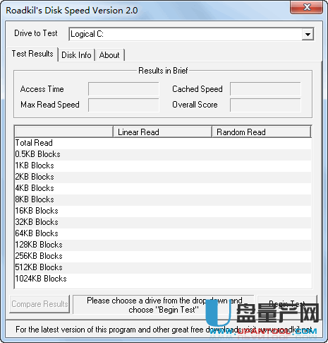 Roadkils Disk Speed硬盘速度测试软件V2.0绿色版