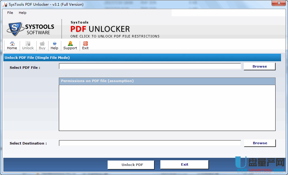 PDF解密SysTools PDF Unlocker 3.2绿色特别版