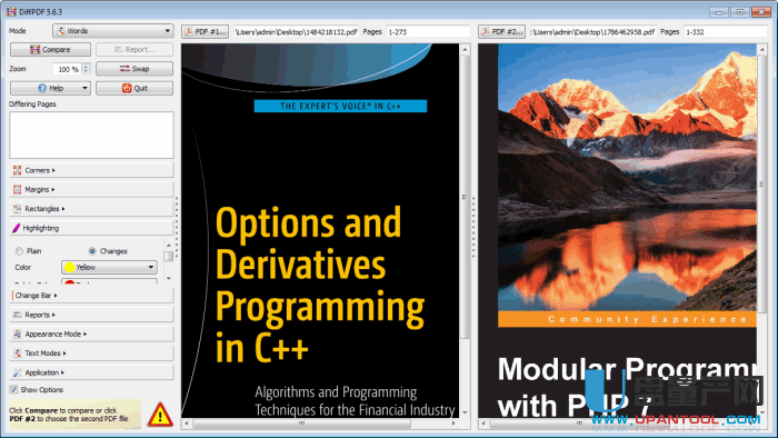PDF页面差异对比工具DiffPDF 5.7.0绿色注册版