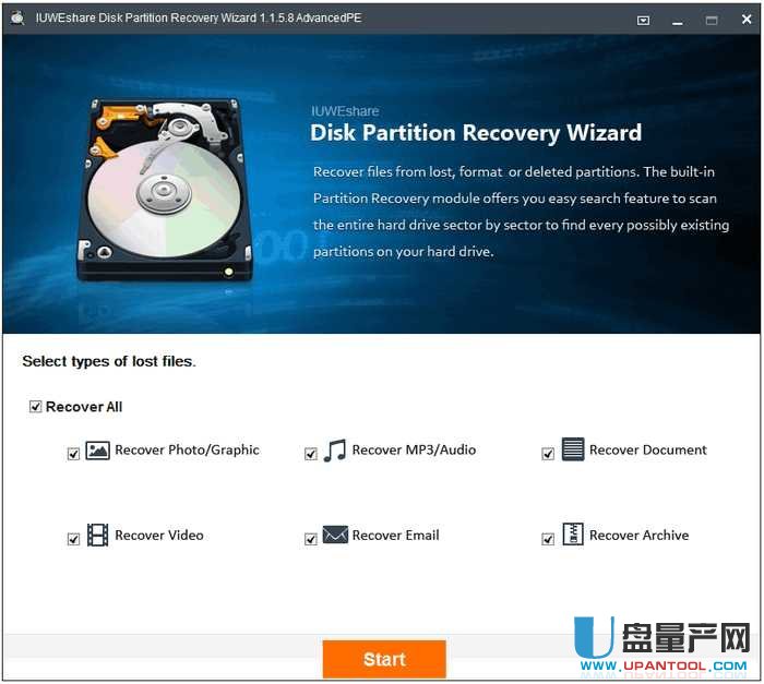 硬盘数据恢复软件IUWEshare Disk Partition Recovery Wizard 1.9.9.9无限制版