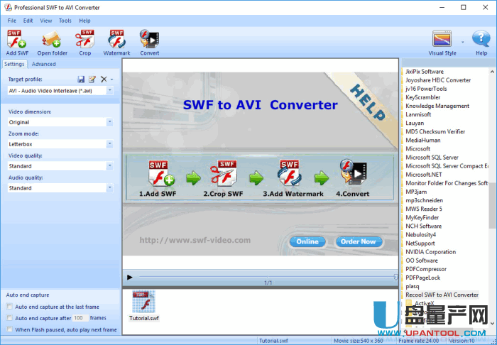 SWF转AVI转换器Recool Professional SWF to AVI Converter 4.5特别版