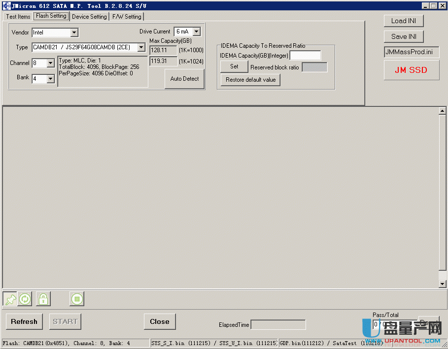 JM612主控固态硬盘量产工具vb.2.8.24