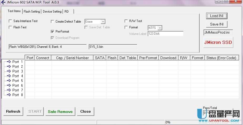 JMF602固态硬盘开卡工具JMMassProd vA.0.3