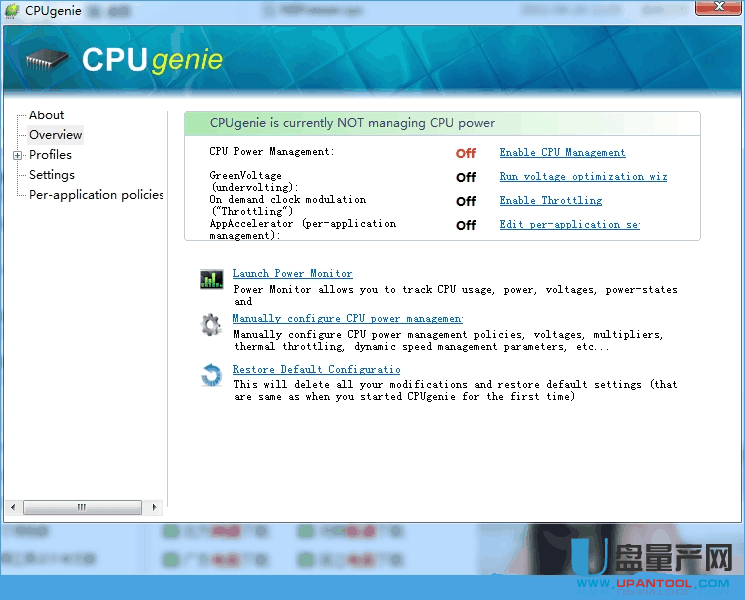 CPUgenie CPU降温工具1.5绿色版