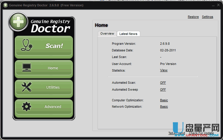 Genuine Registry Doctor注册表错误修正工具V2.6.9.8绿色注册版