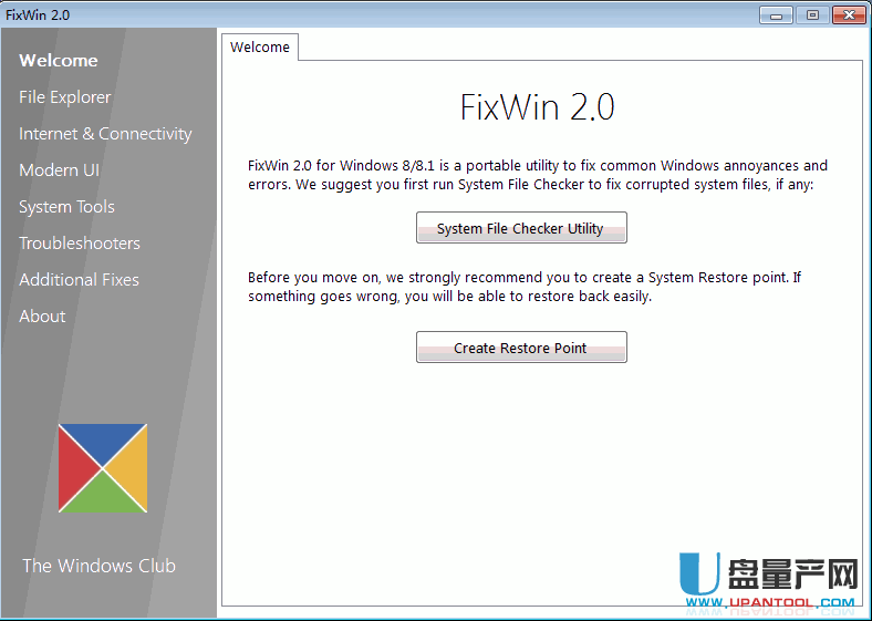 FixWin2.0 绿色版for Win8修复win8系统错误工具