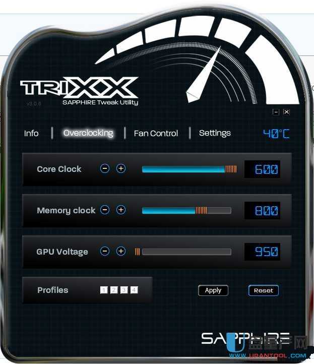 TriXX蓝宝Sapphire显卡超频工具4.6.0官方版
