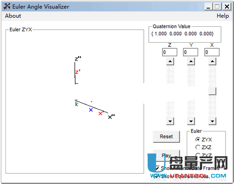 ABB机器人欧拉角/四元数转换工具Euler Angle Visualizer绿色版