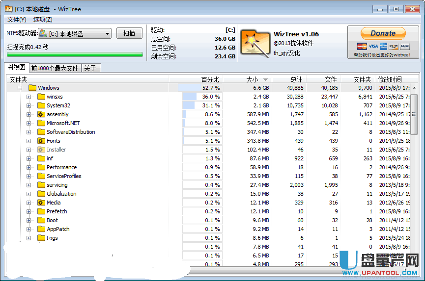 wiztree硬盘大文件占用清理工具中文版