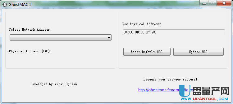 GhostMAC物理网卡地址修改工具2.0绿色版