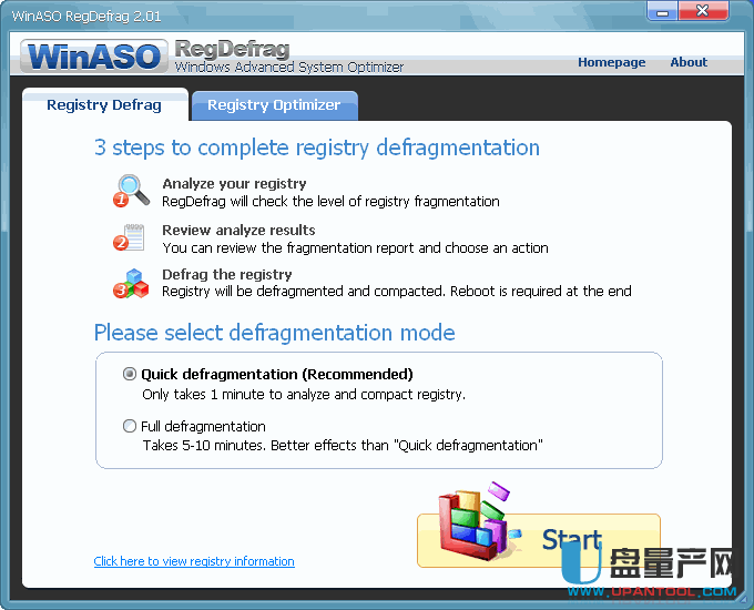 WinASO RegDefrag 2.8.0绿色版