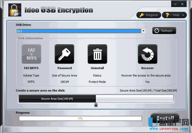 Idoo USB Encryption(u盘加密码工具)5.0免费版