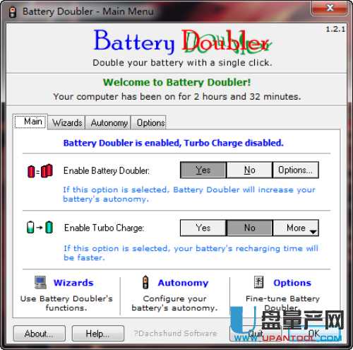 笔记本电池修复软件Battery Doubler V1.2.1免费已注册版