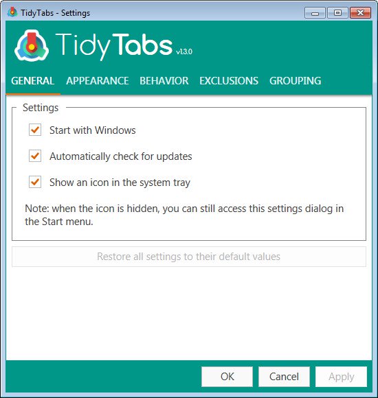 软件多窗口变标签合并工具TidyTabs Pro 1.3.6绿色免费版