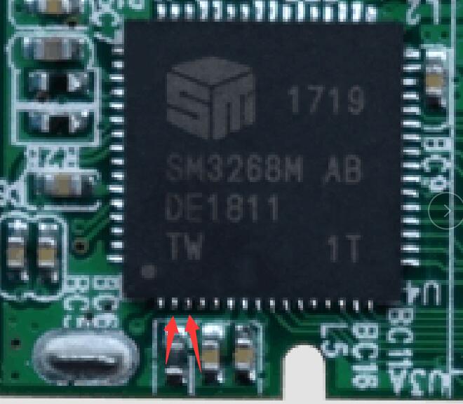 慧荣SM3268主控短接位置图-可量产修复变砖U盘